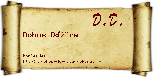 Dohos Dóra névjegykártya